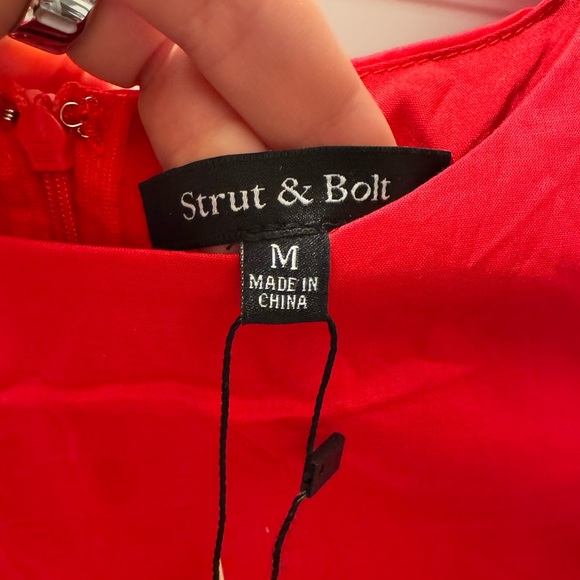 Chic Scarlet Mini Dress - Picture 4 of 7